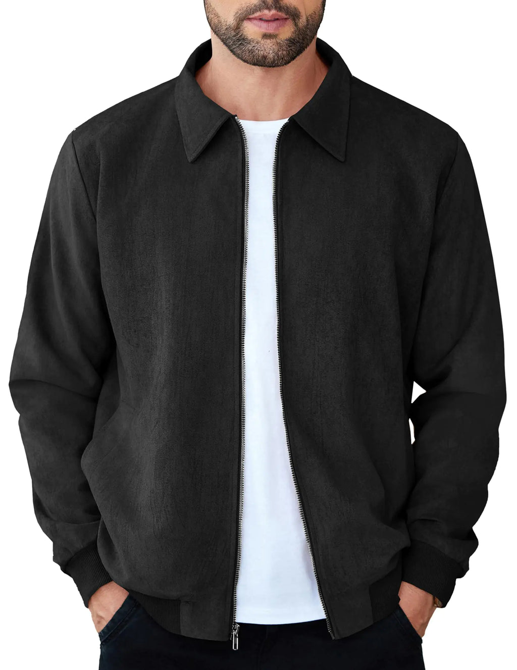 Men's Vintage Bomber Jacket - Zipper Flight Jacket | fash-ique