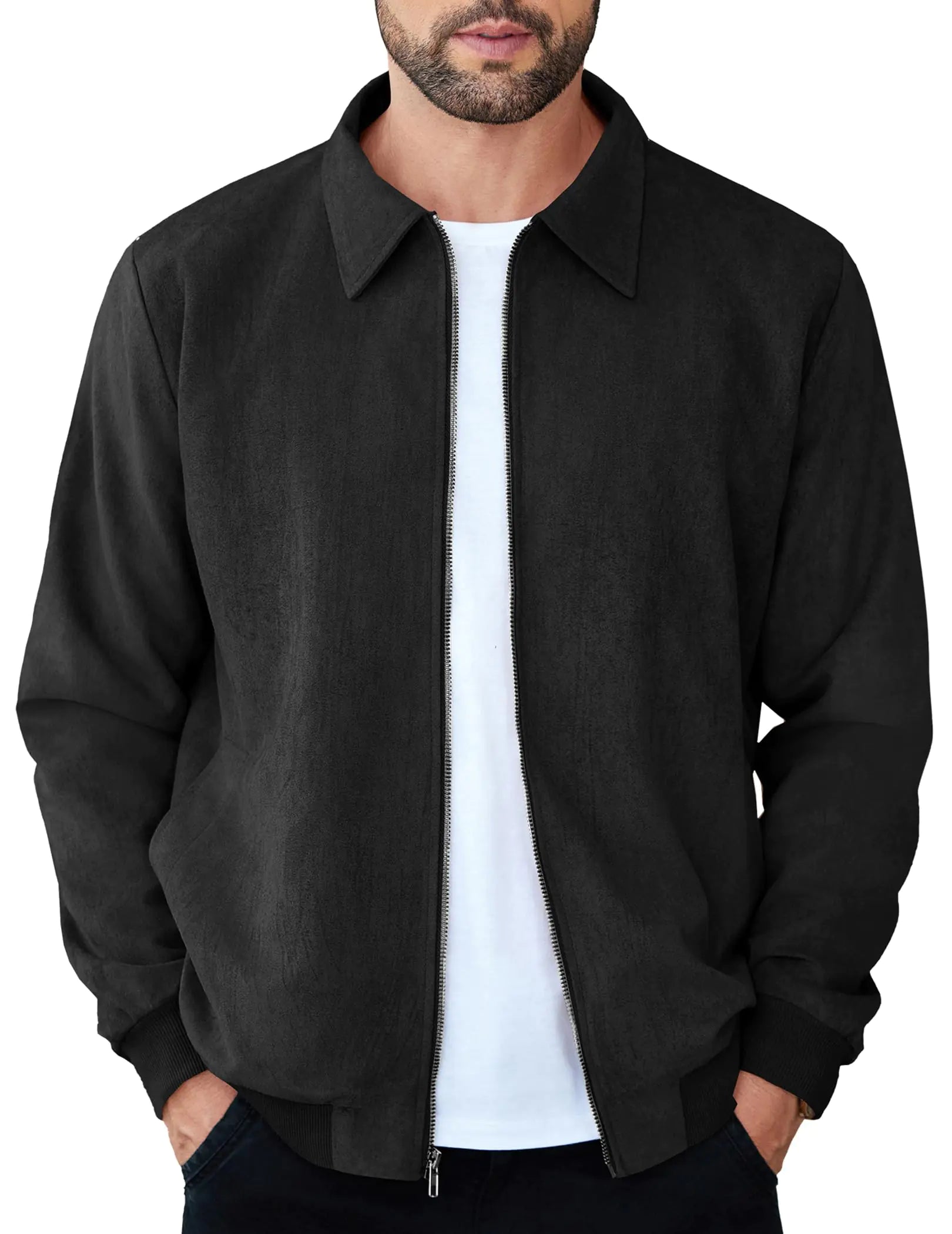 Men's Vintage Bomber Jacket - Zipper Flight Jacket | fash-ique