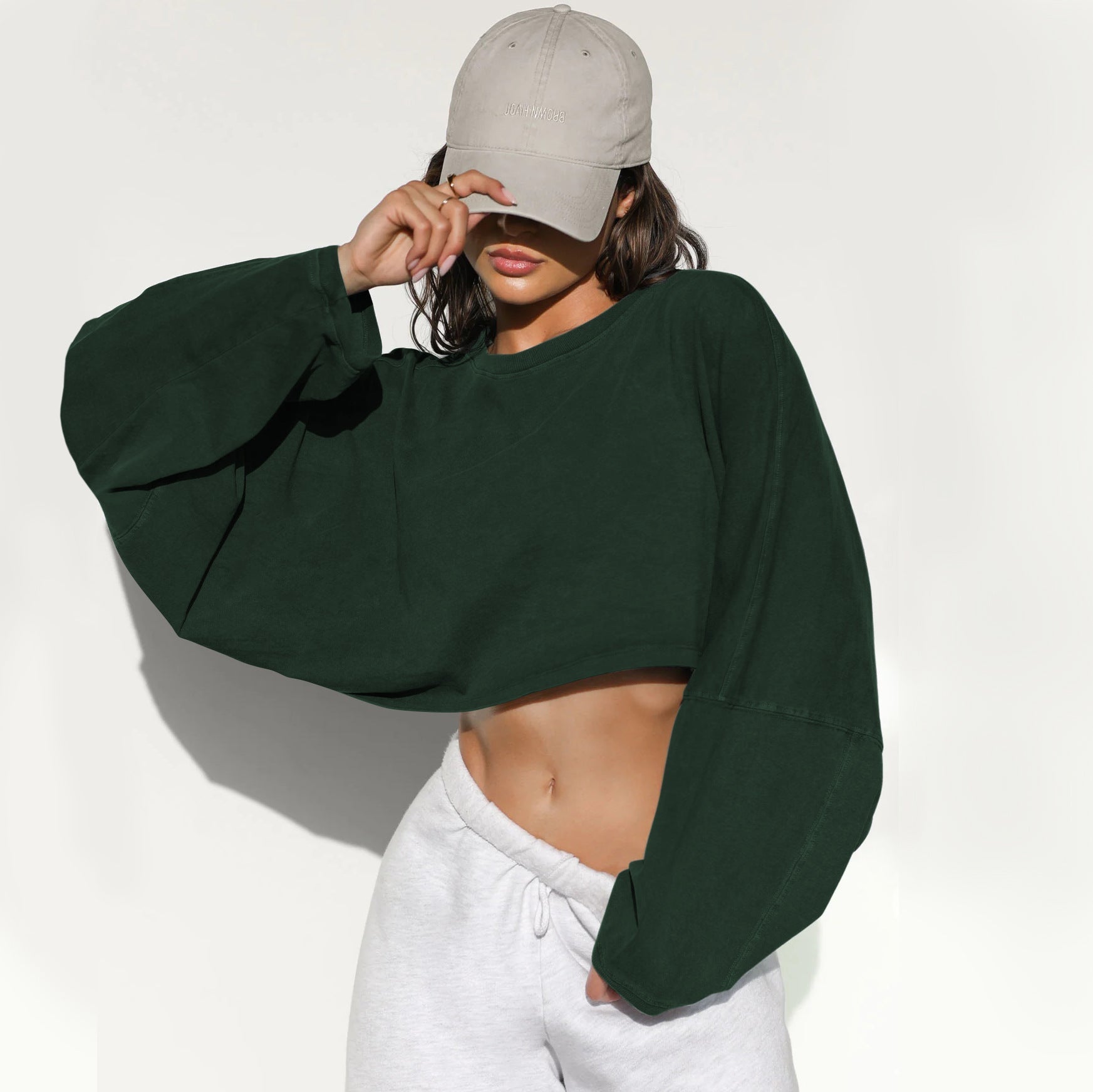 Women's Long Sleeve Crop Top | Active Comfort Sweatshirt