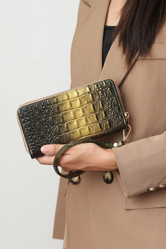 MKF Aphelia Croc-Embossed Handbag