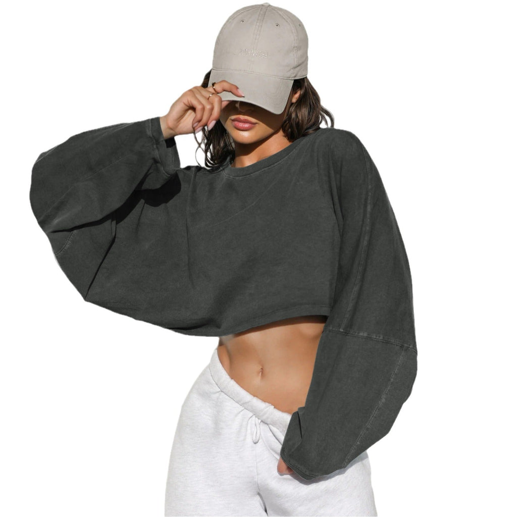 Women's Long Sleeve Crop Top | Active Comfort Sweatshirt