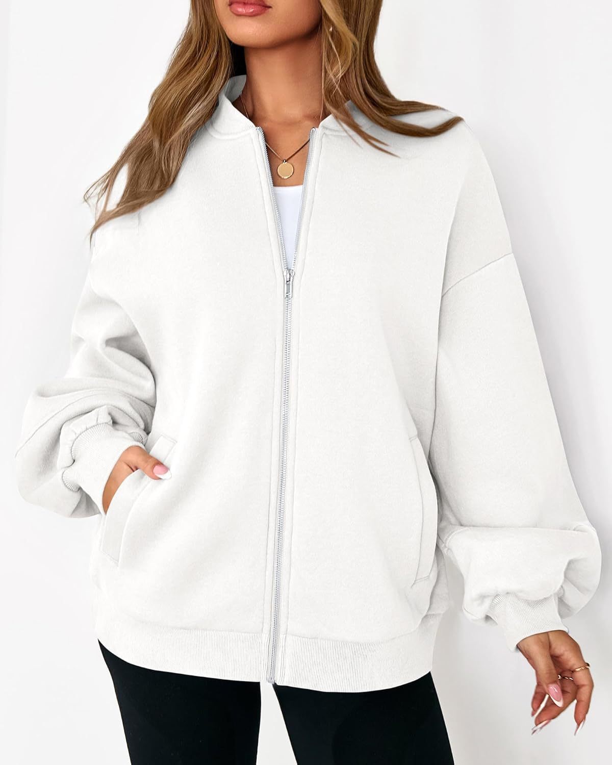 Zip Sweatshirt Jacket Casual Long Sleeve Pilot Coat