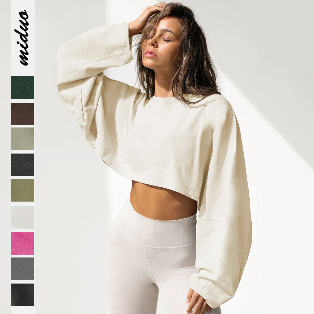 Women's Long Sleeve Crop Top | Active Comfort Sweatshirt