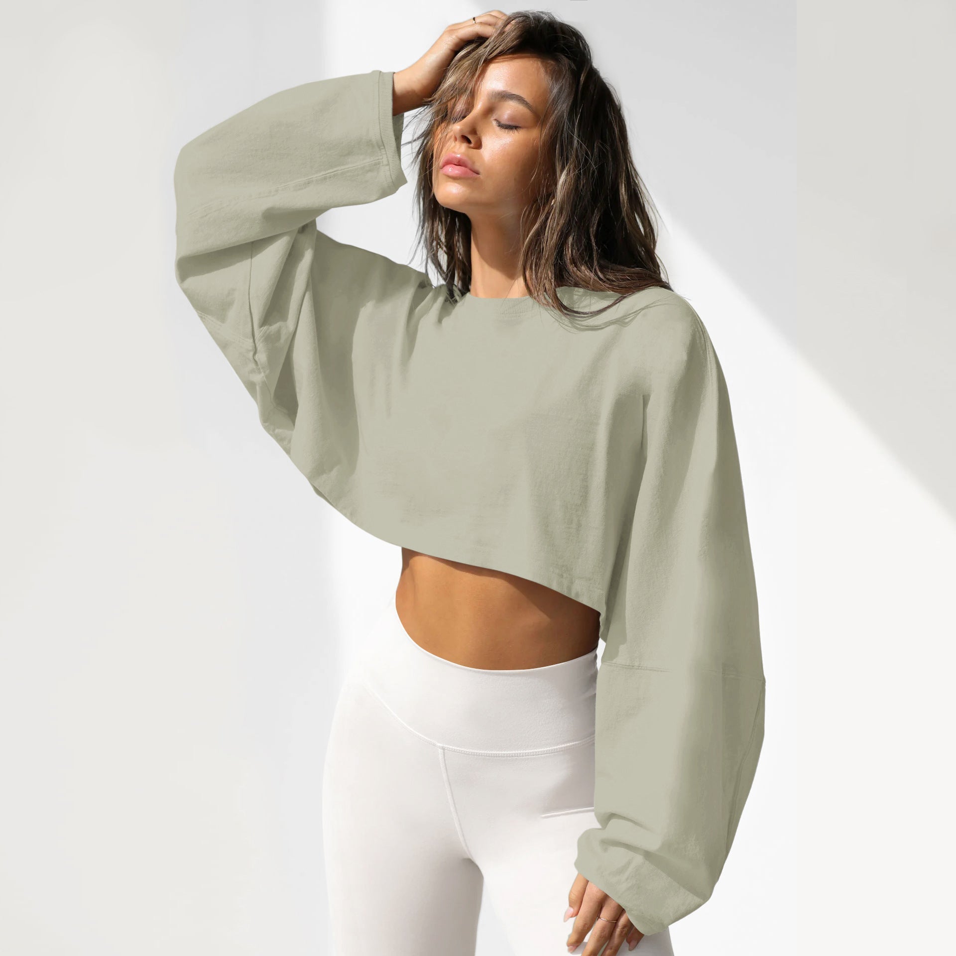 Women's Long Sleeve Crop Top | Active Comfort Sweatshirt