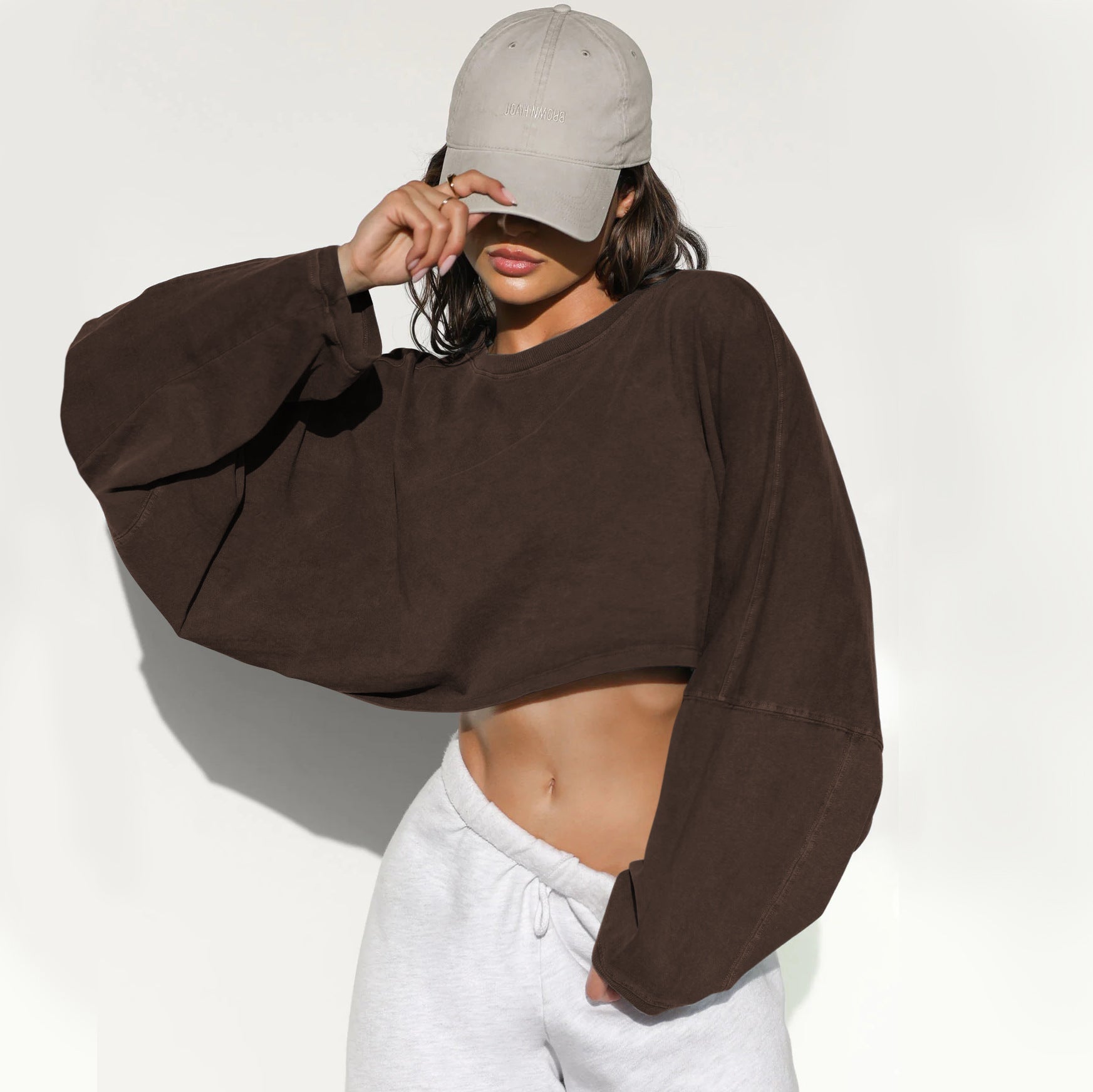 Women's Long Sleeve Crop Top | Active Comfort Sweatshirt