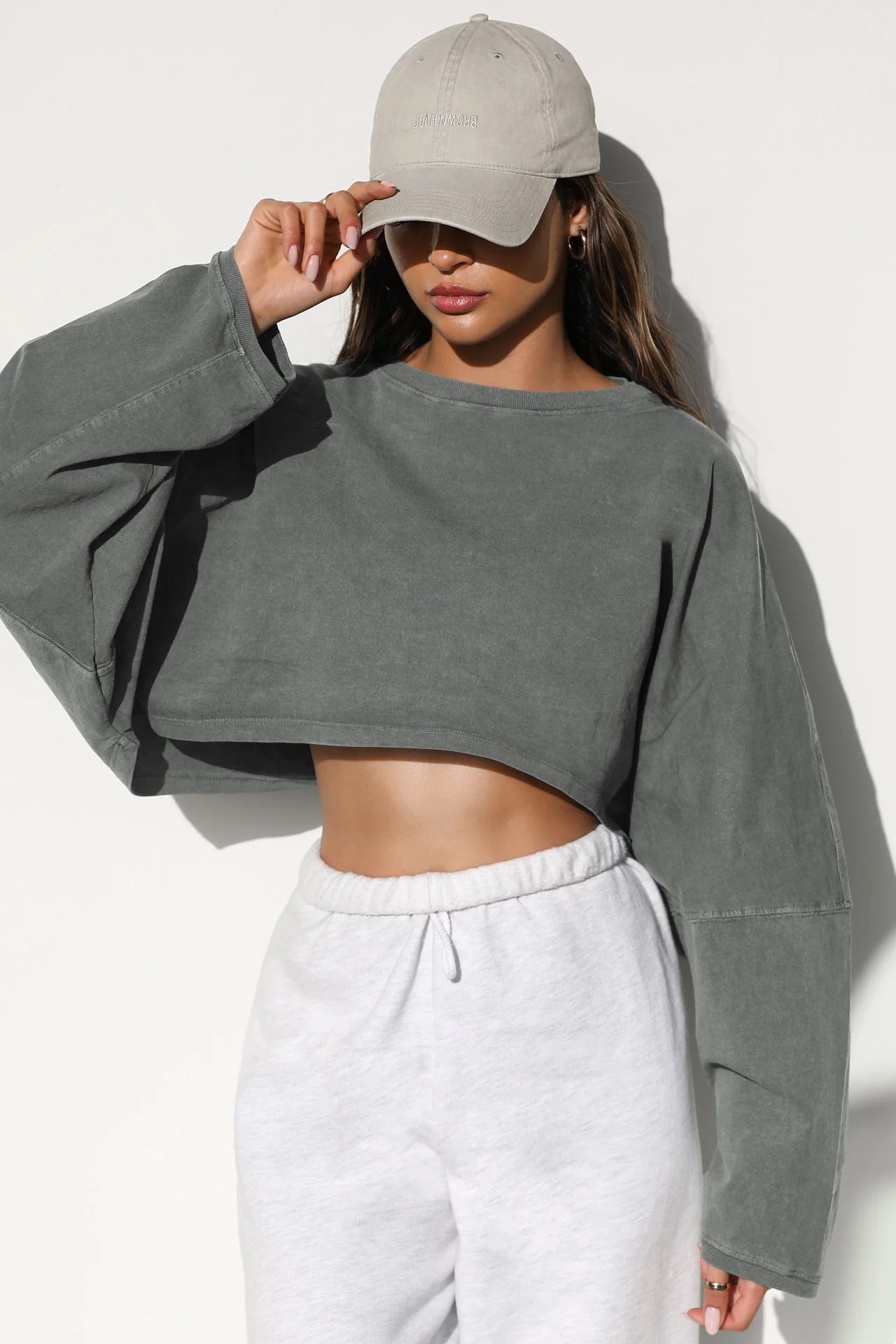 Women's Long Sleeve Crop Top | Active Comfort Sweatshirt