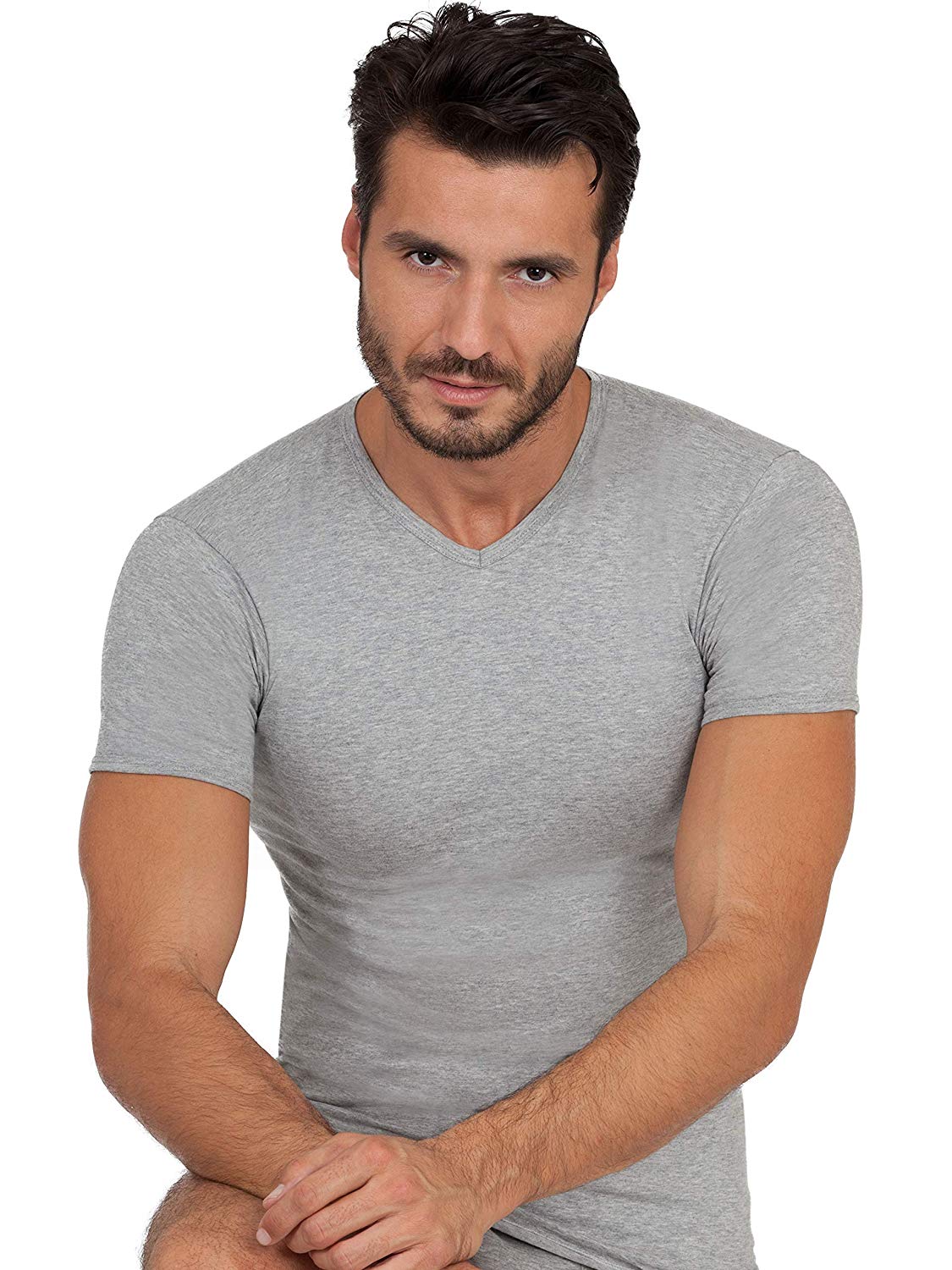 Men's 100% Cotton V-Neck T-Shirt - Premium Italian Made | BASIC COTTON