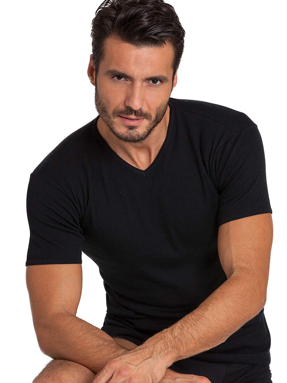 Men's 100% Cotton V-Neck T-Shirt - Premium Italian Made | BASIC COTTON