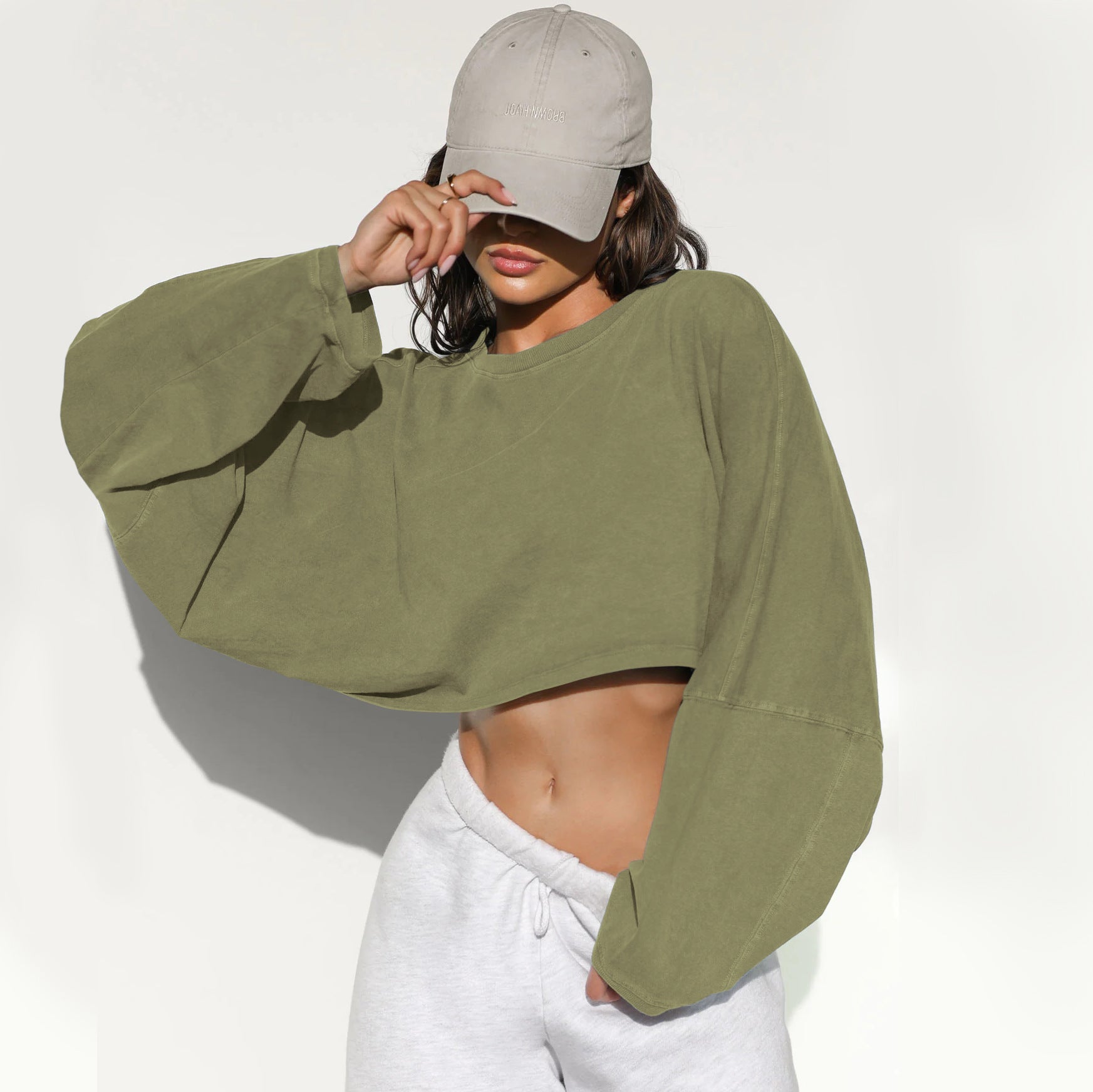 Women's Long Sleeve Crop Top | Active Comfort Sweatshirt