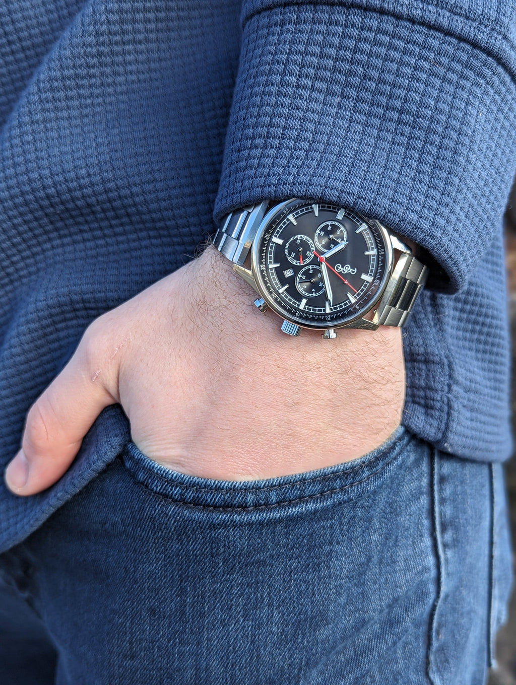 Men's Black Sport Chronograph Watch - Water Resistant | fash-ique