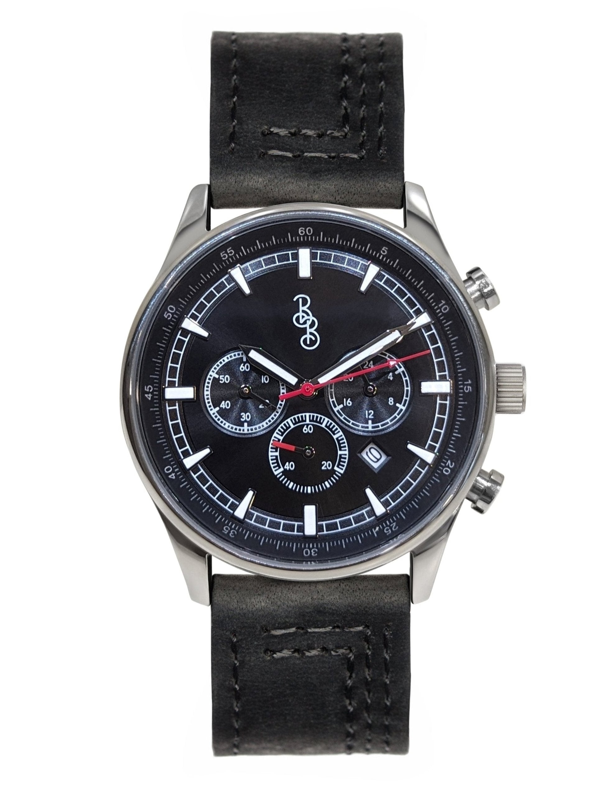 Men's Black Sport Chronograph Watch - Water Resistant | fash-ique