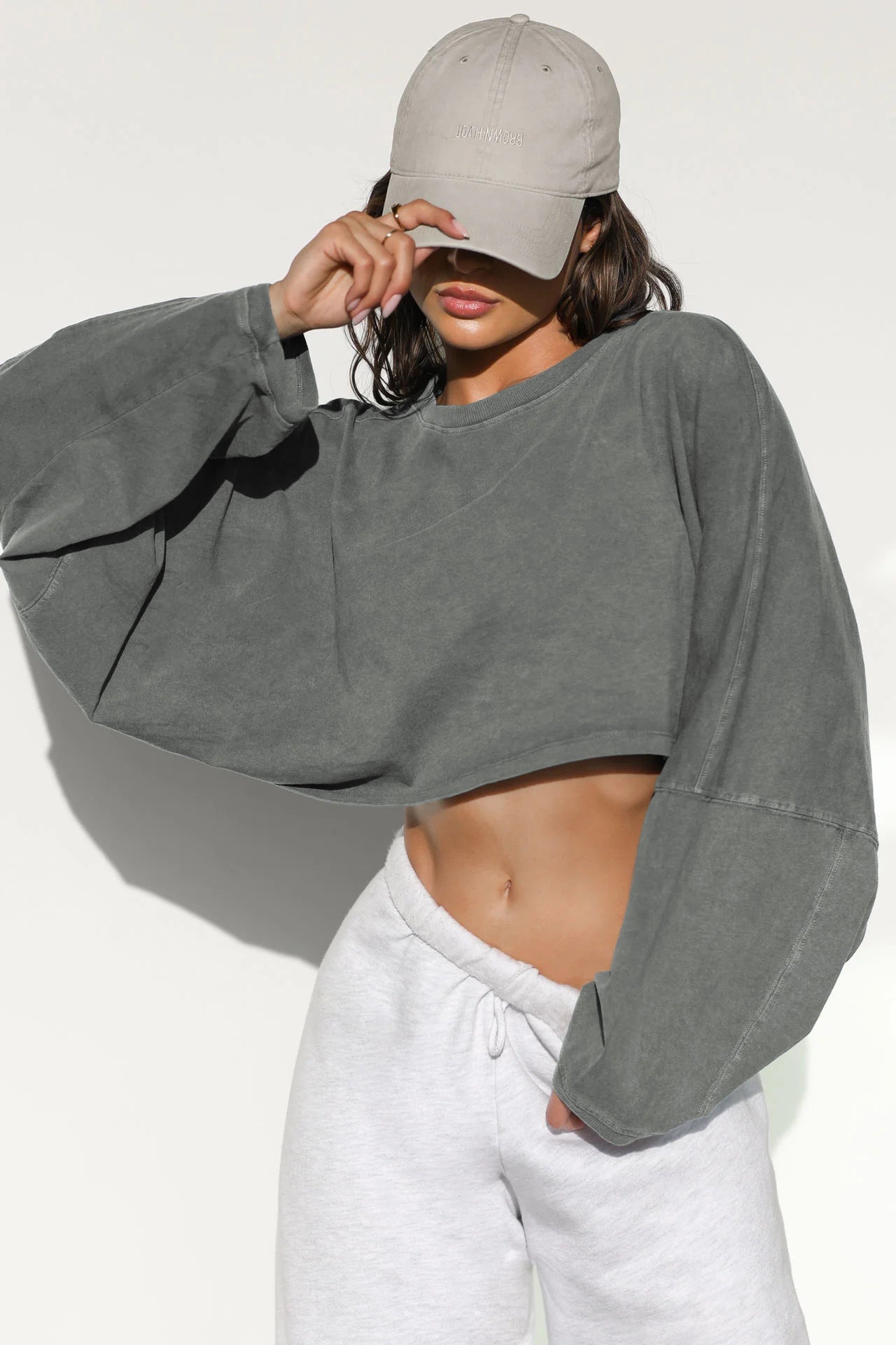 Women's Long Sleeve Crop Top | Active Comfort Sweatshirt