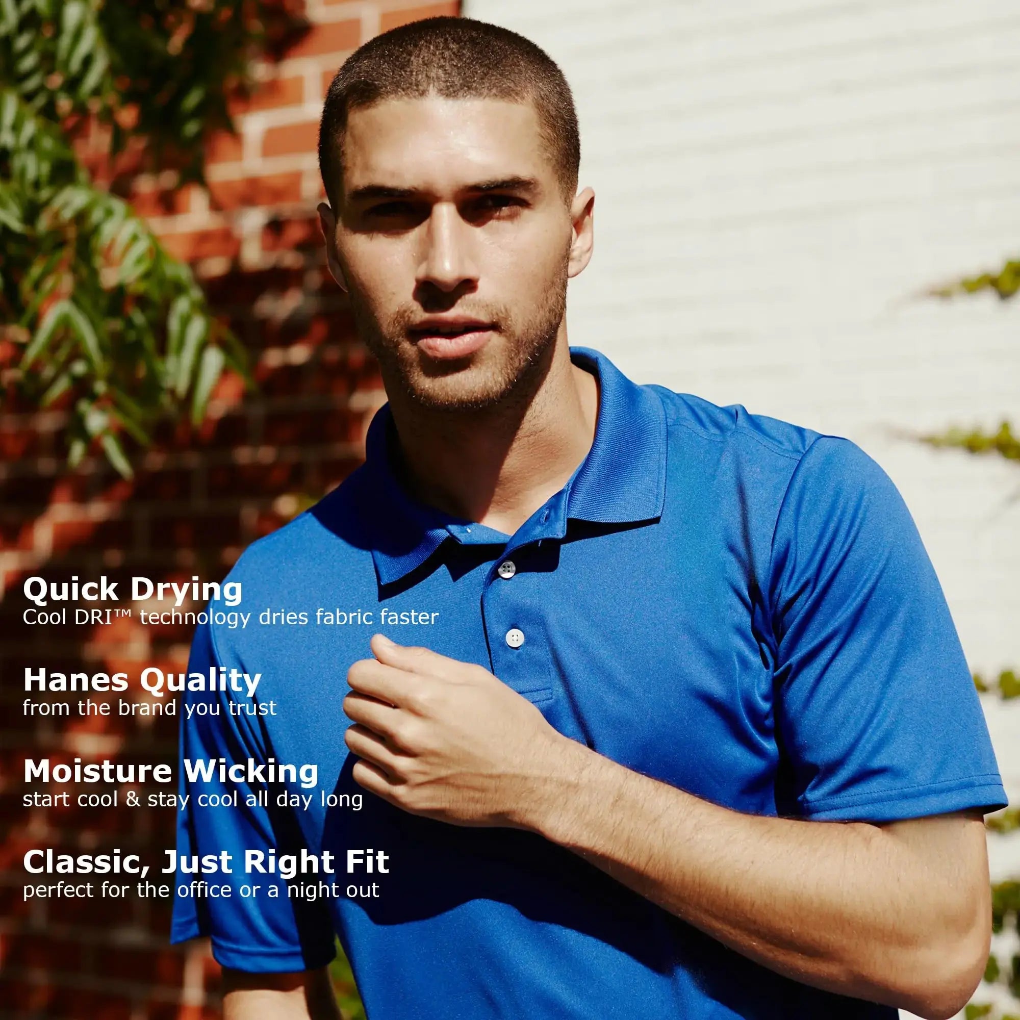 Hanes Men's Cool Dri Polo Shirt | Quick-Dry UPF 40+ Performance