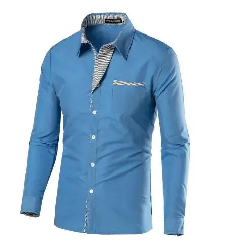 VXO Men's Smart Casual Shirt | Patchwork Cotton Blend Long Sleeve