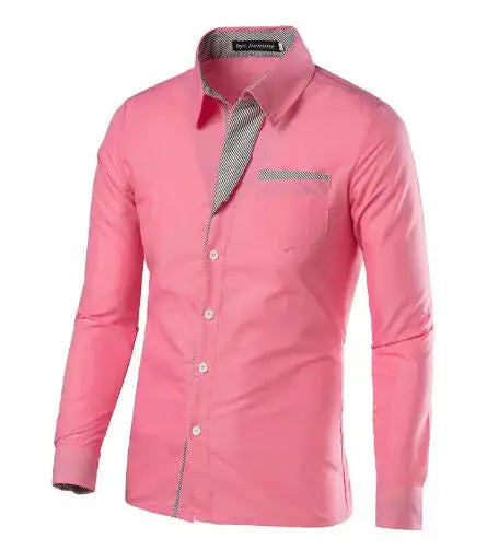 VXO Men's Smart Casual Shirt | Patchwork Cotton Blend Long Sleeve