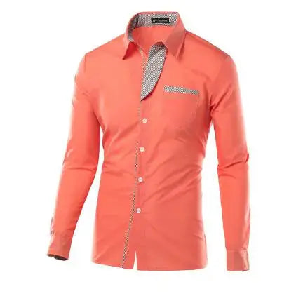 VXO Men's Smart Casual Shirt | Patchwork Cotton Blend Long Sleeve