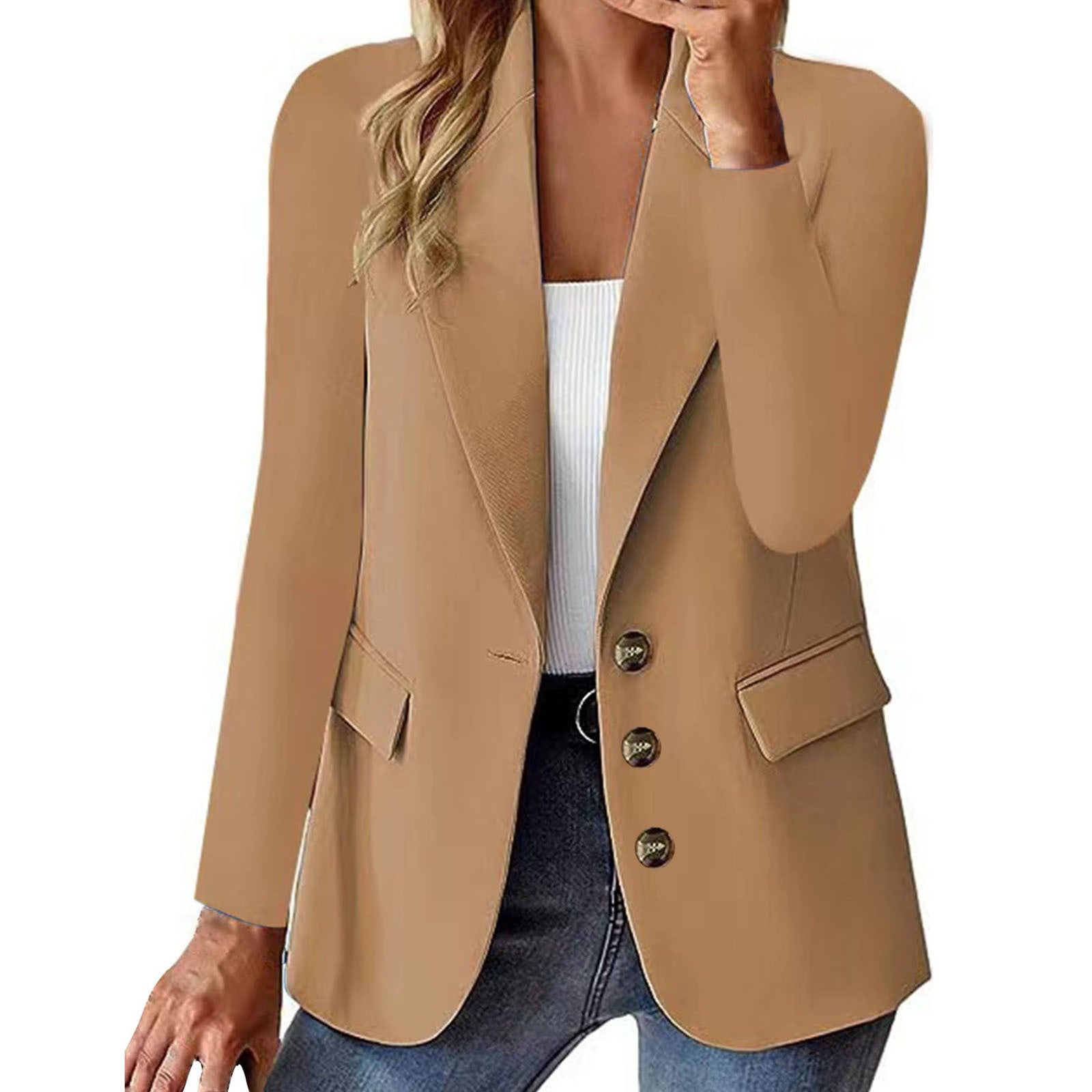Women's Blazer Jacket - Long Sleeve Office Cardigan | fash-ique