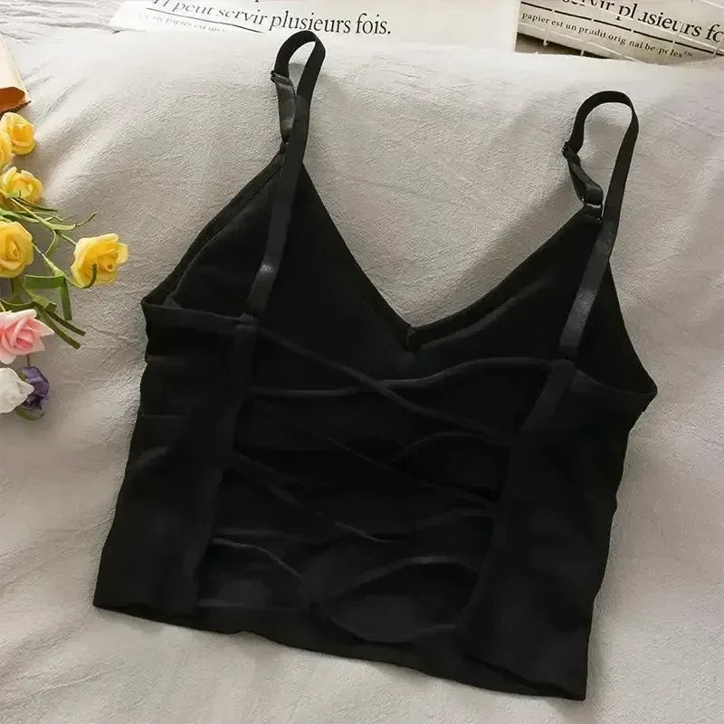 Women's Tank Top with Built-in Bra - Solid Color Cami | fash-ique