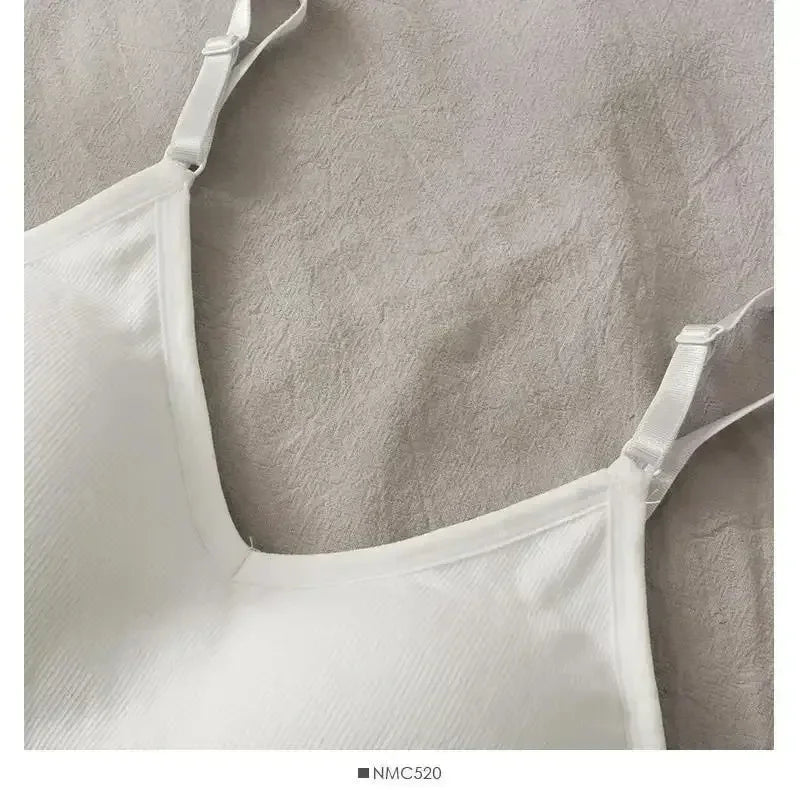 Women's Tank Top with Built-in Bra - Solid Color Cami | fash-ique