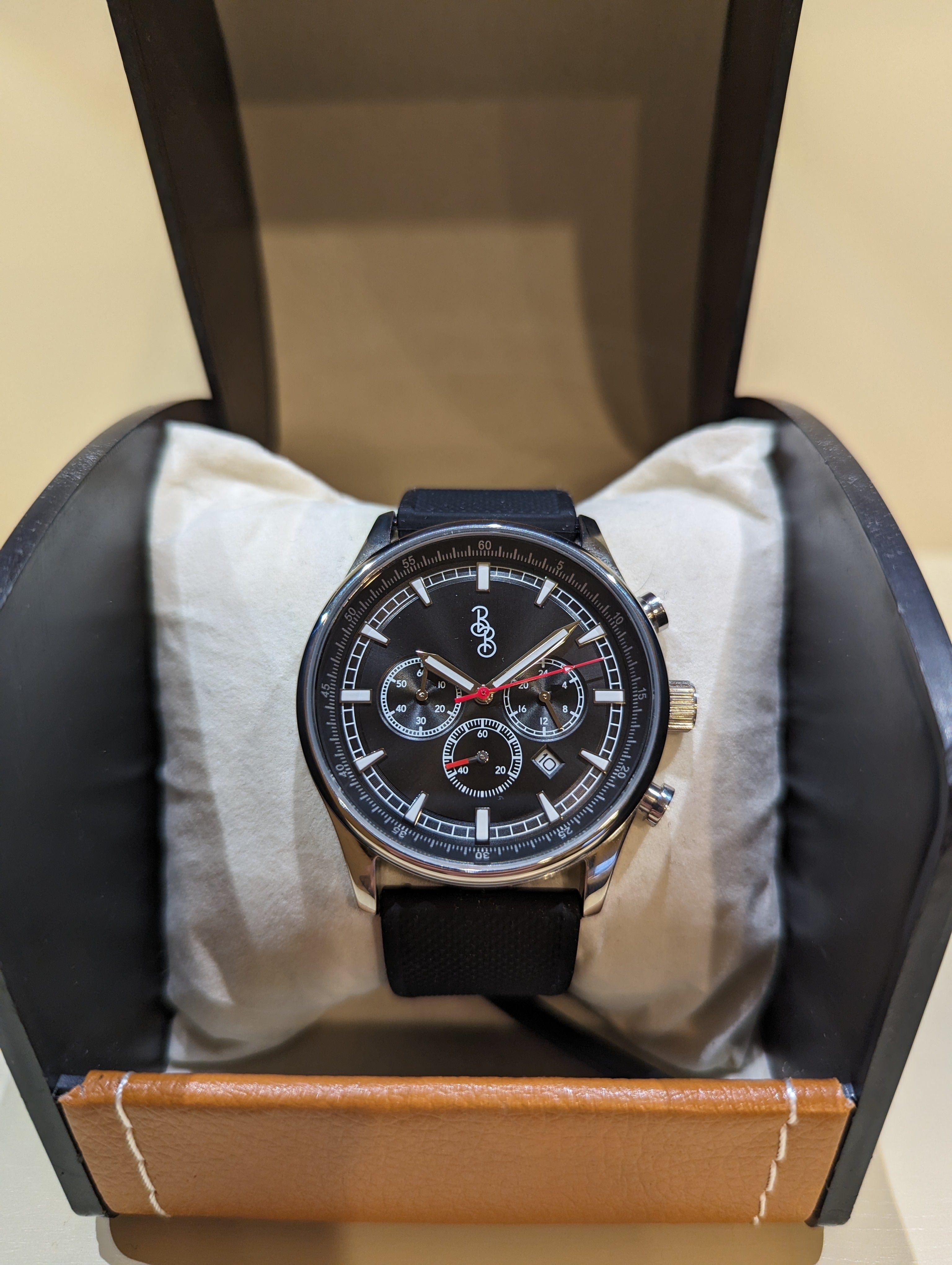 Men's Black Sport Chronograph Watch - Water Resistant | fash-ique